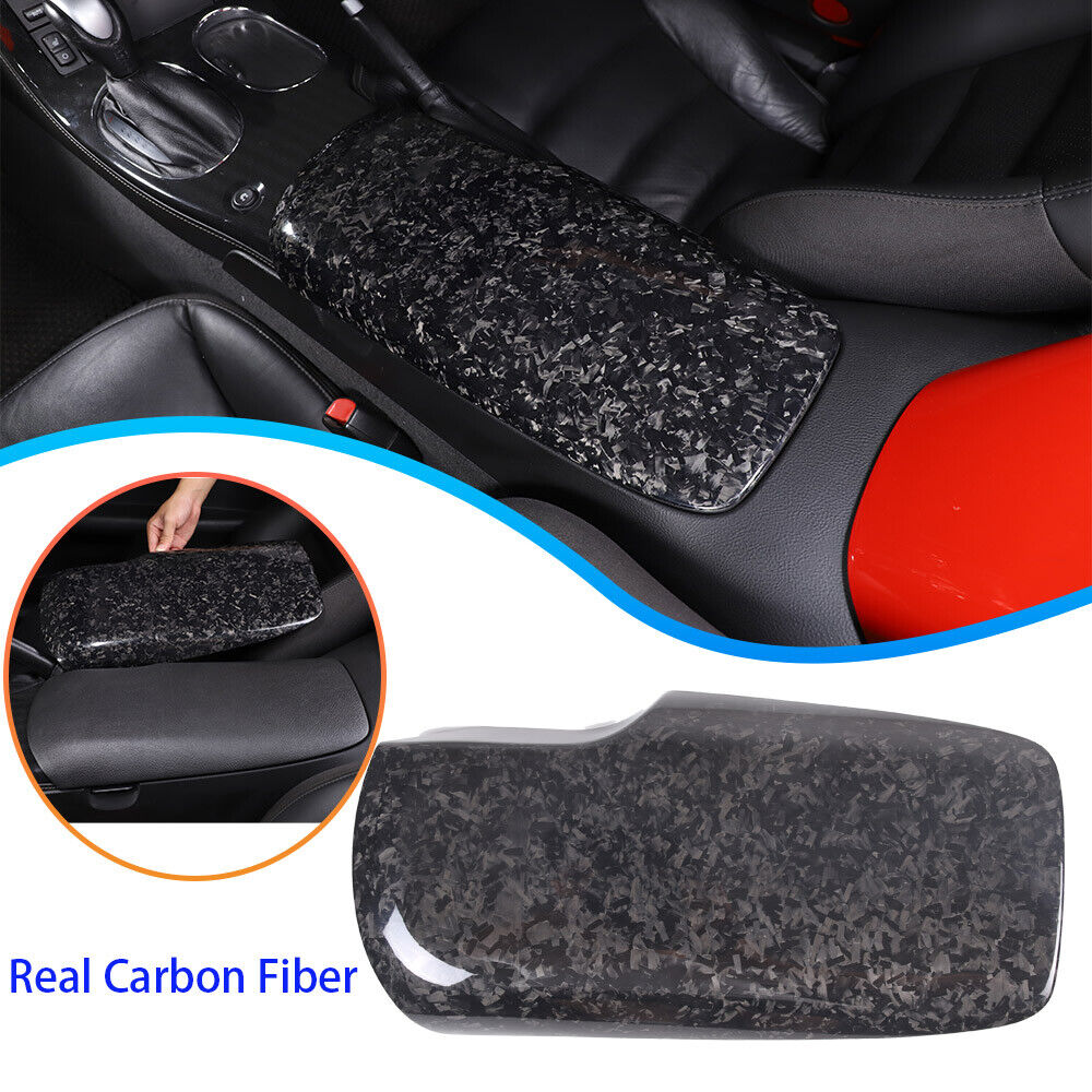 Forged Real Carbon Fiber Center Console Armrest Box Cover For Corvette C6 05-13