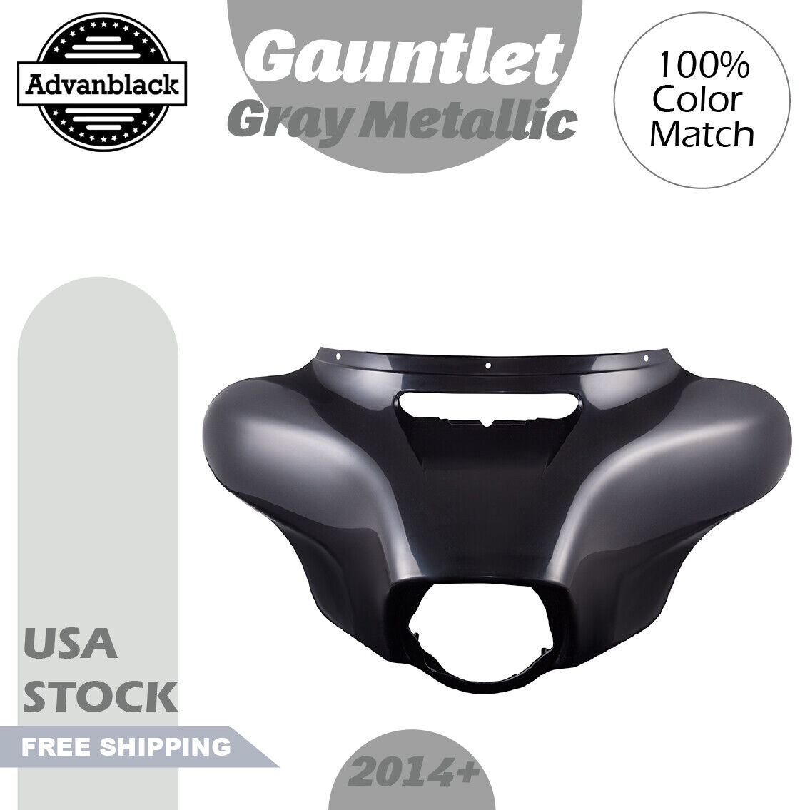 Gauntlet Gray Metallic Outer Fairing Batwing Cowl For Harley Street Glide Ultra