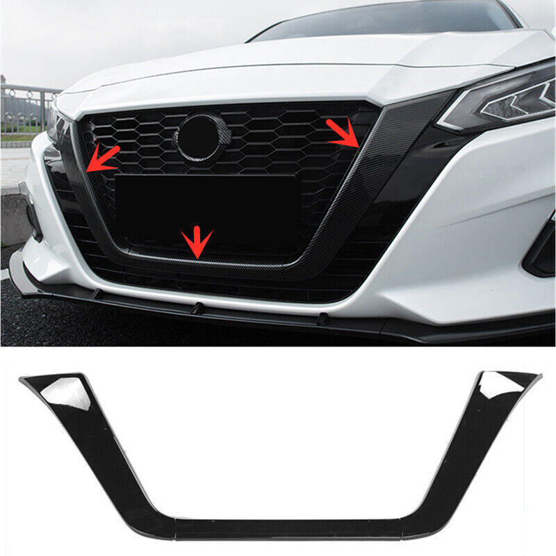 Gloss Black For Nissan Altima 2019-2022 2020 2021 Front Grille Frame Cover Trim