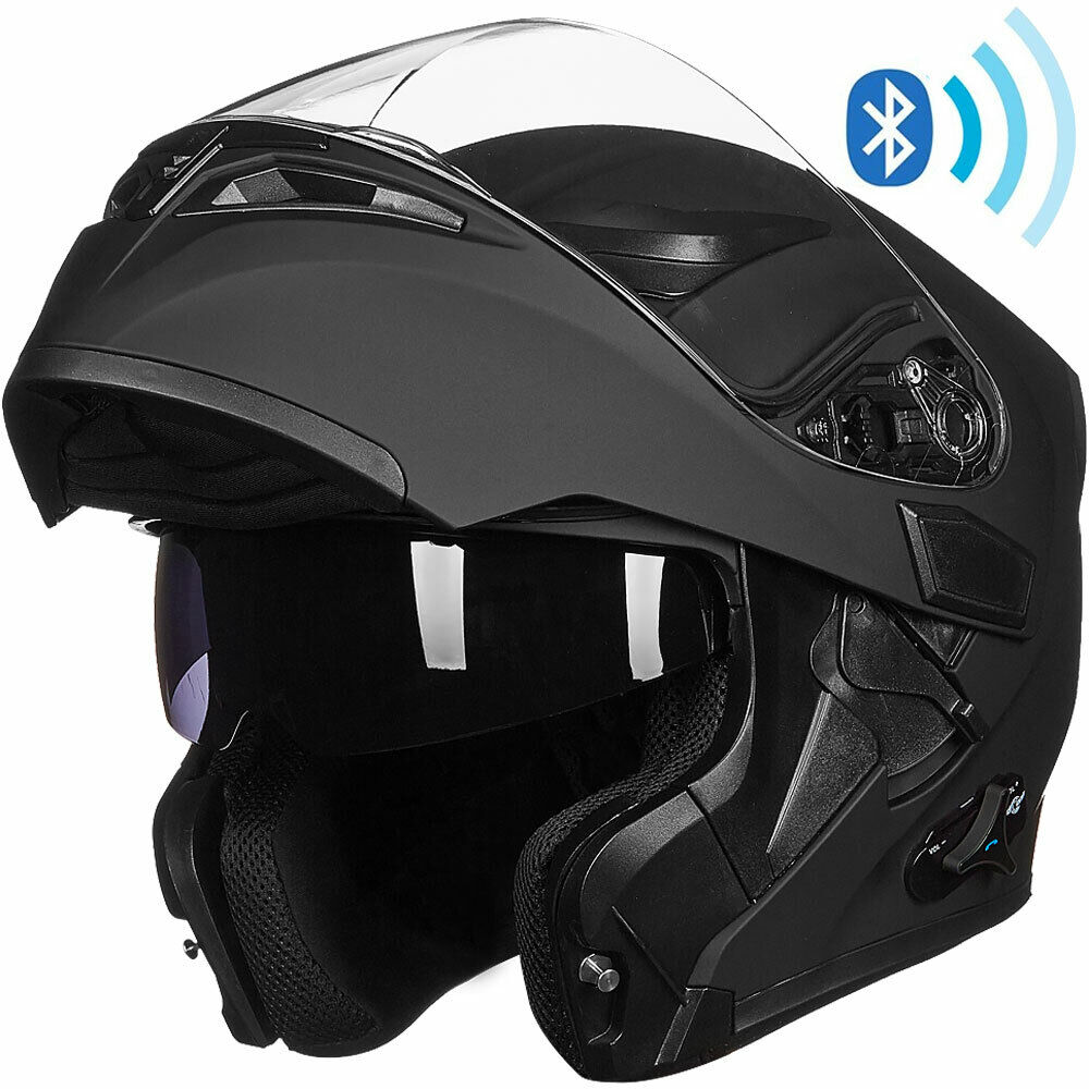 ILM Bluetooth Motorcycle Helmet Flip up Modular Dual Visor Intercom FM DOT 902BT