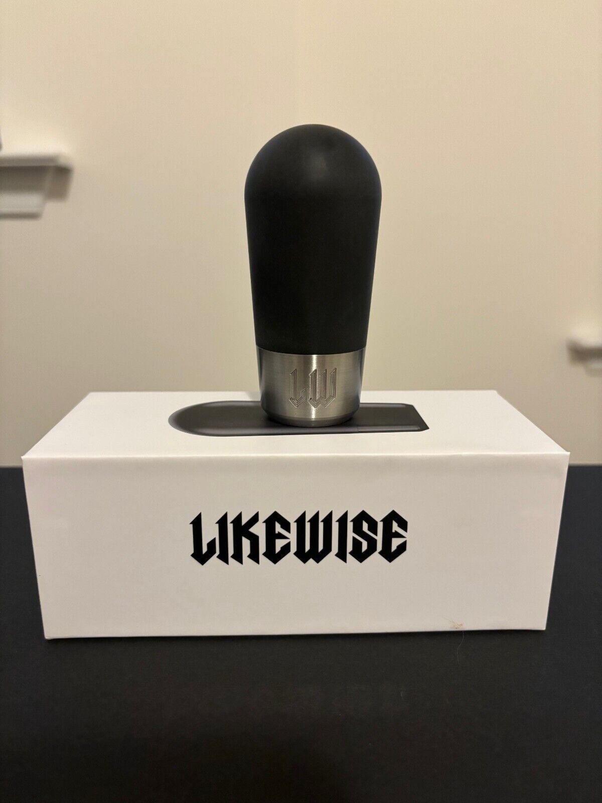 We Are Likewise Ghost Matte Black Delrin & Brushed Stainless Steel Shift Knob