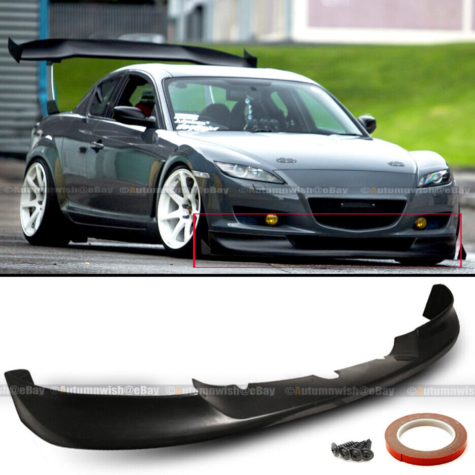 For: 04-08 RX8 RX-8 Unpainted Urethane Sport Style PU Front Bumper Lip Body Kit