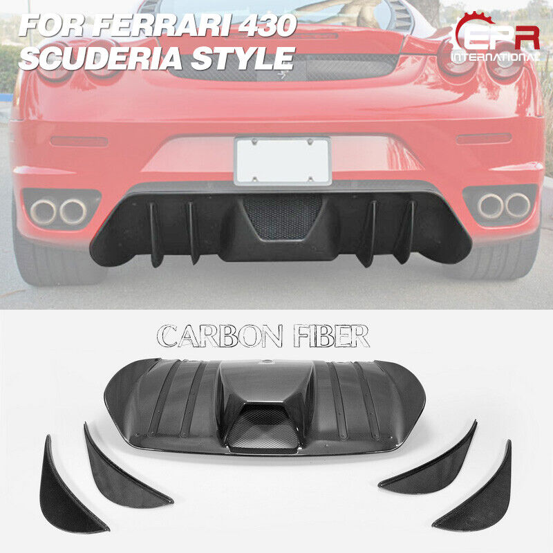 CARBON FIBER Scuderia Style REAR BUMPER DIFFUSER ADD-ON BODYKITS For Ferrari 430