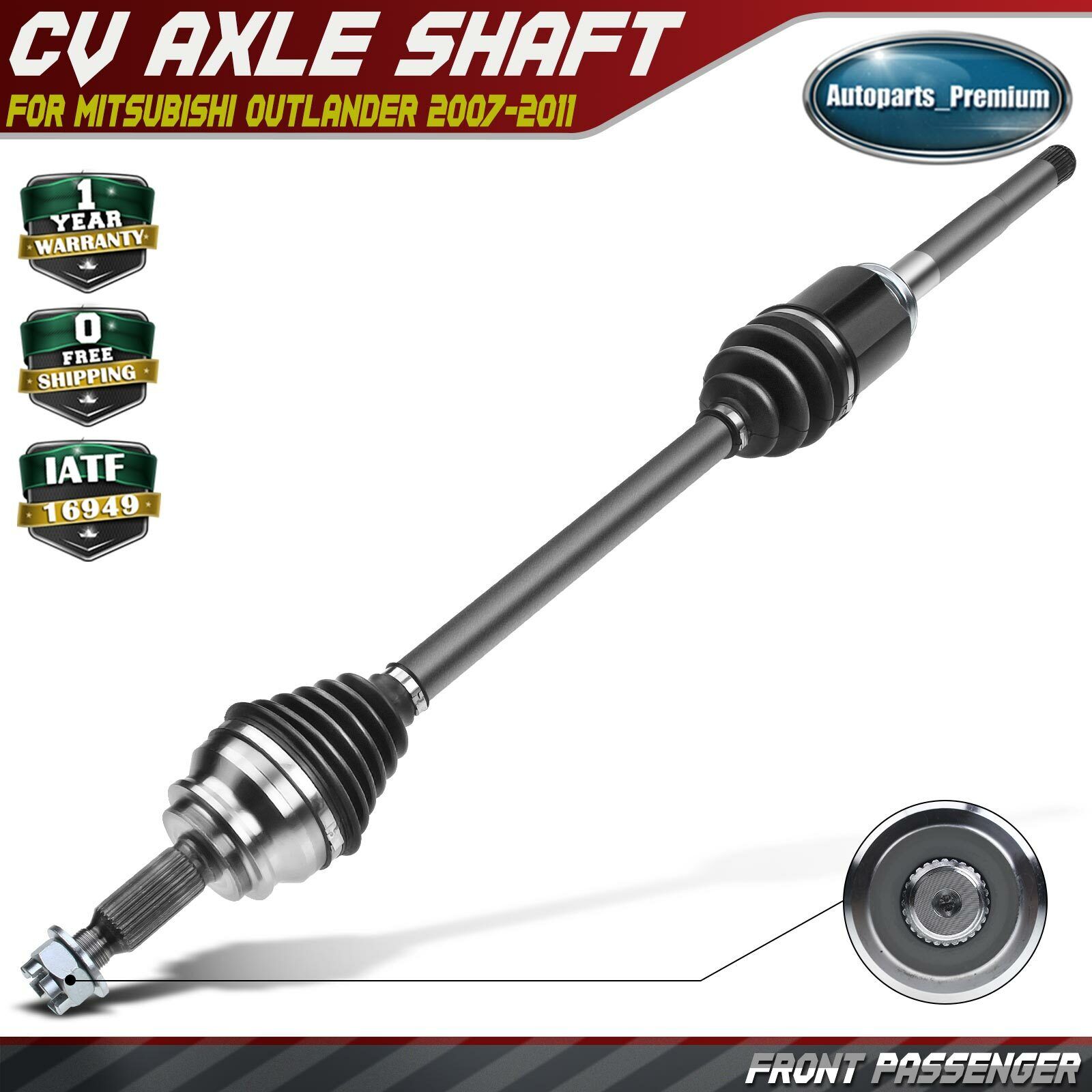 Front Passenger RH CV Axle Assembly for Mitsubishi Outlander 2007-2011 3.0L AWD