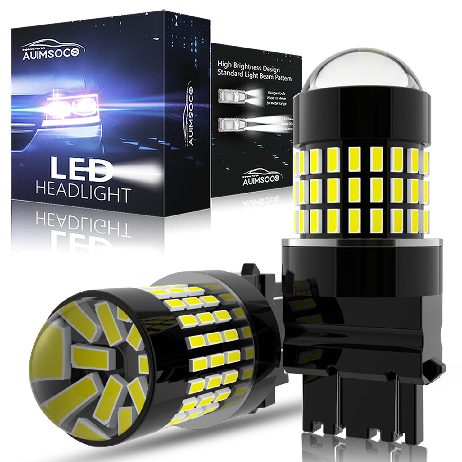 For Chevrolet Corvette 1997-2013 White 3157 LED Turn Signal Parking Light Bulbs