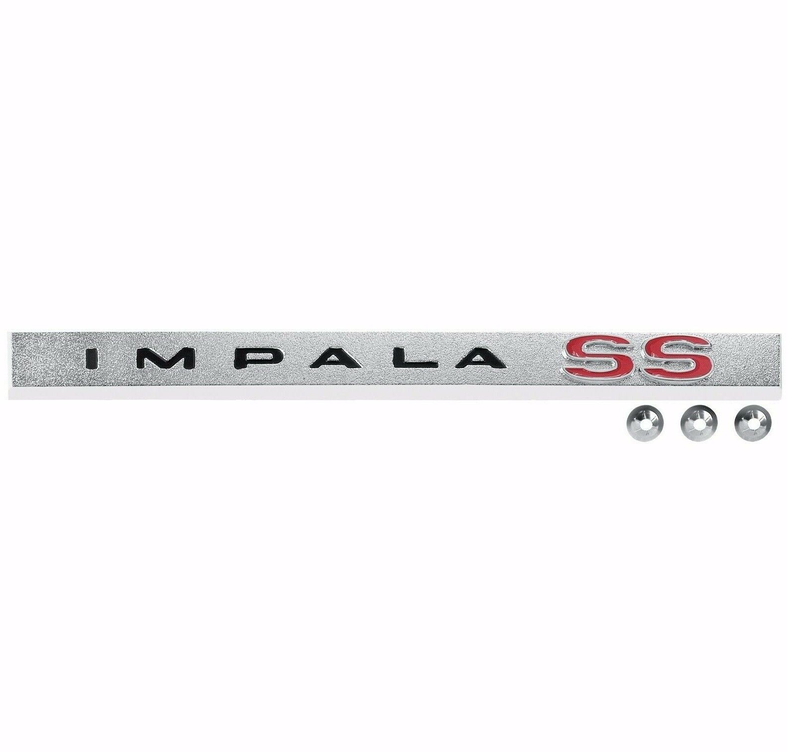 1965 Impala Rear Trunk Lid Molding Emblem IMPALA SS Super Sports w/Hardware Dii