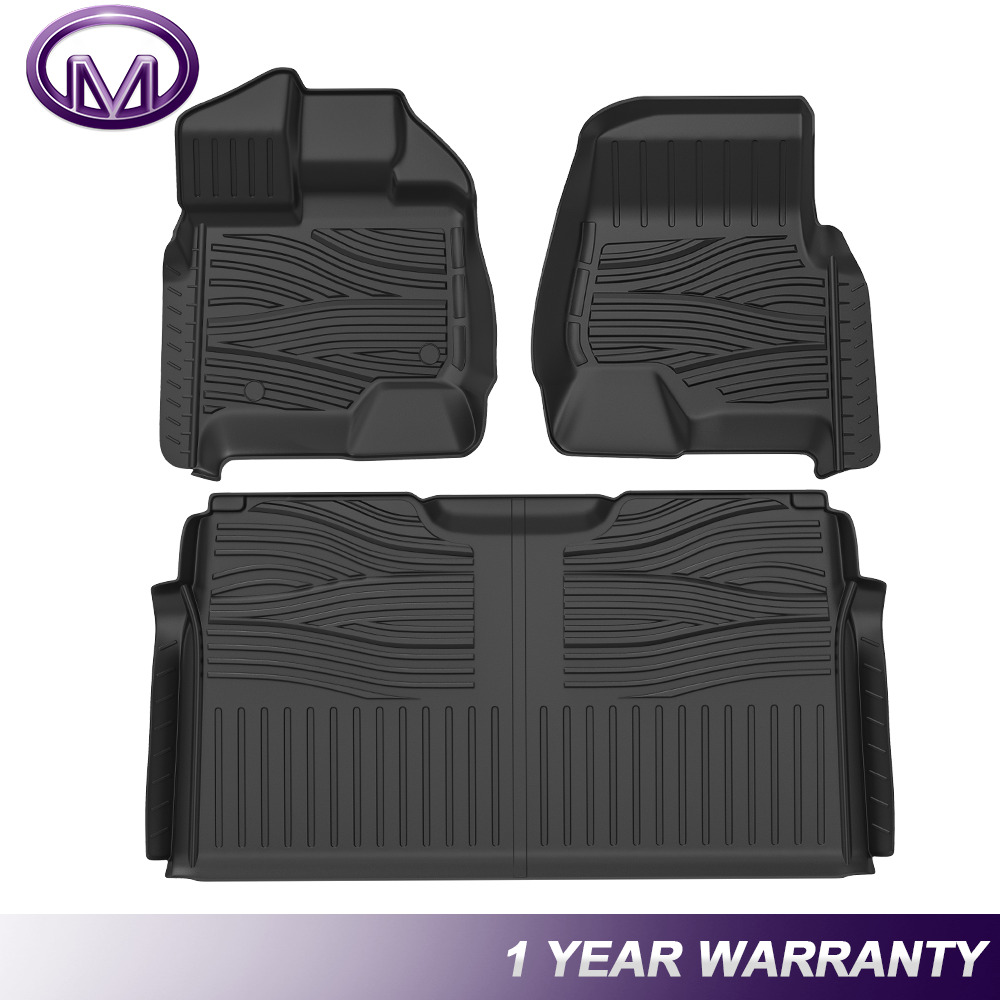 TPE Rubber Liners All Weather Floor Mats Fits 2015-2024 Ford F150 Super Crew Cab