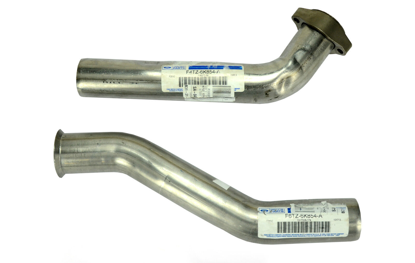 NEW OEM 1994-1997 Ford 7.3L Diesel Turbo Exhaust Up Pipes, Left Right Gaskets