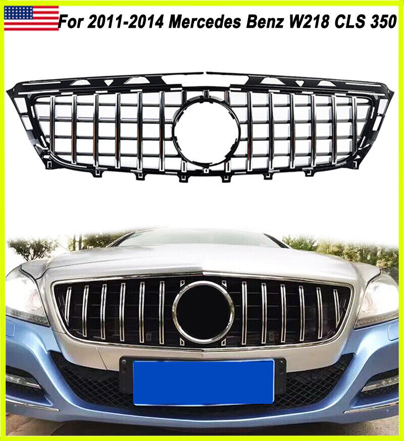 Chorme+Black Panamericana GT Grille For 2011-2014 Mercedes Benz W218 CLS 350 550