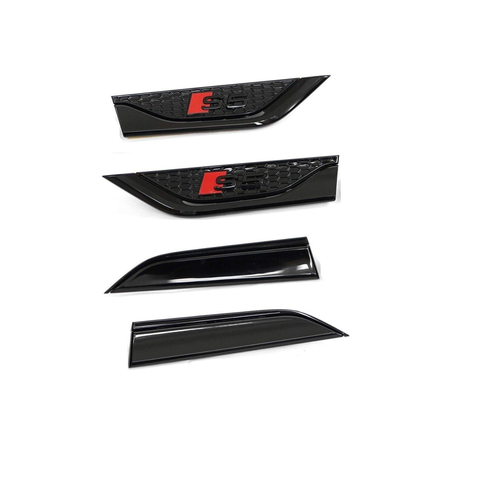 Original Audi S5 Lettering Fender Logo Black Edition Badge Black/Red