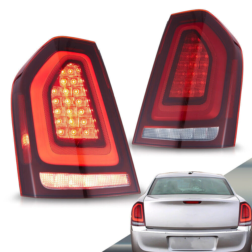 VLAND 2x Full LED Tail Lights For 2011-2014 Chrysler 300 with Sequential Signals