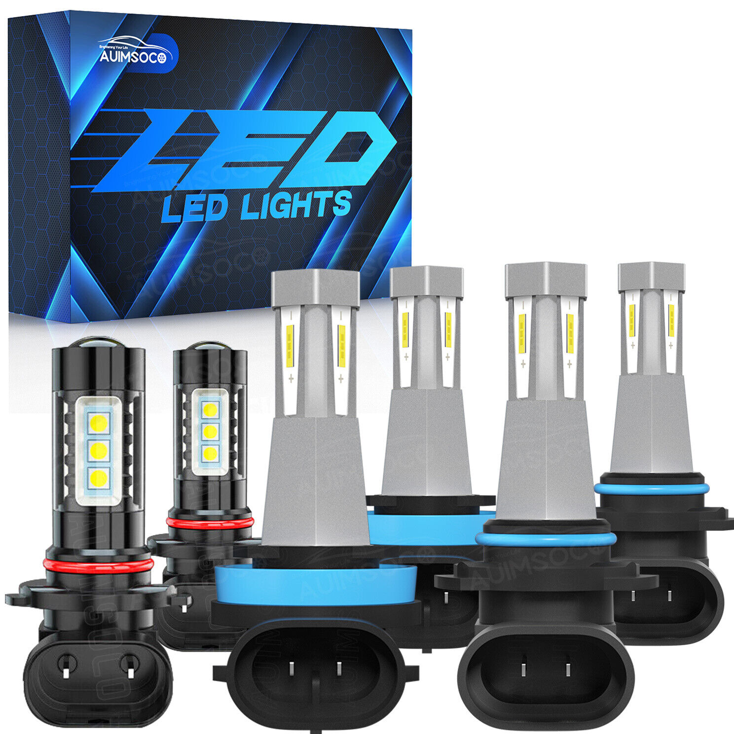 For Ford F-150 2015 2016-2020 LED Headlight High Low+ Fog Light Bulbs Combo Kit