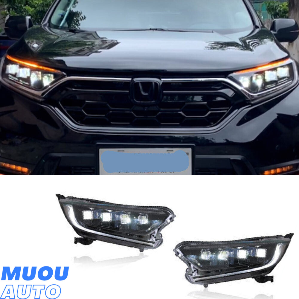 For Honda CRV 17-19 Headlight LED DRL 4 Lens Low/High Beam Bugatti type Headlamp