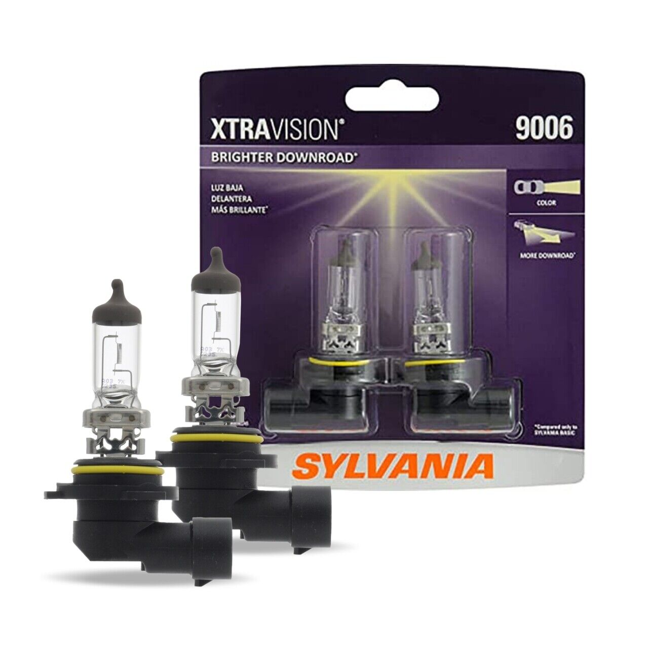 SYLVANIA - 9006 XtraVision - High Performance Halogen Headlight Bulb (2 Bulbs)