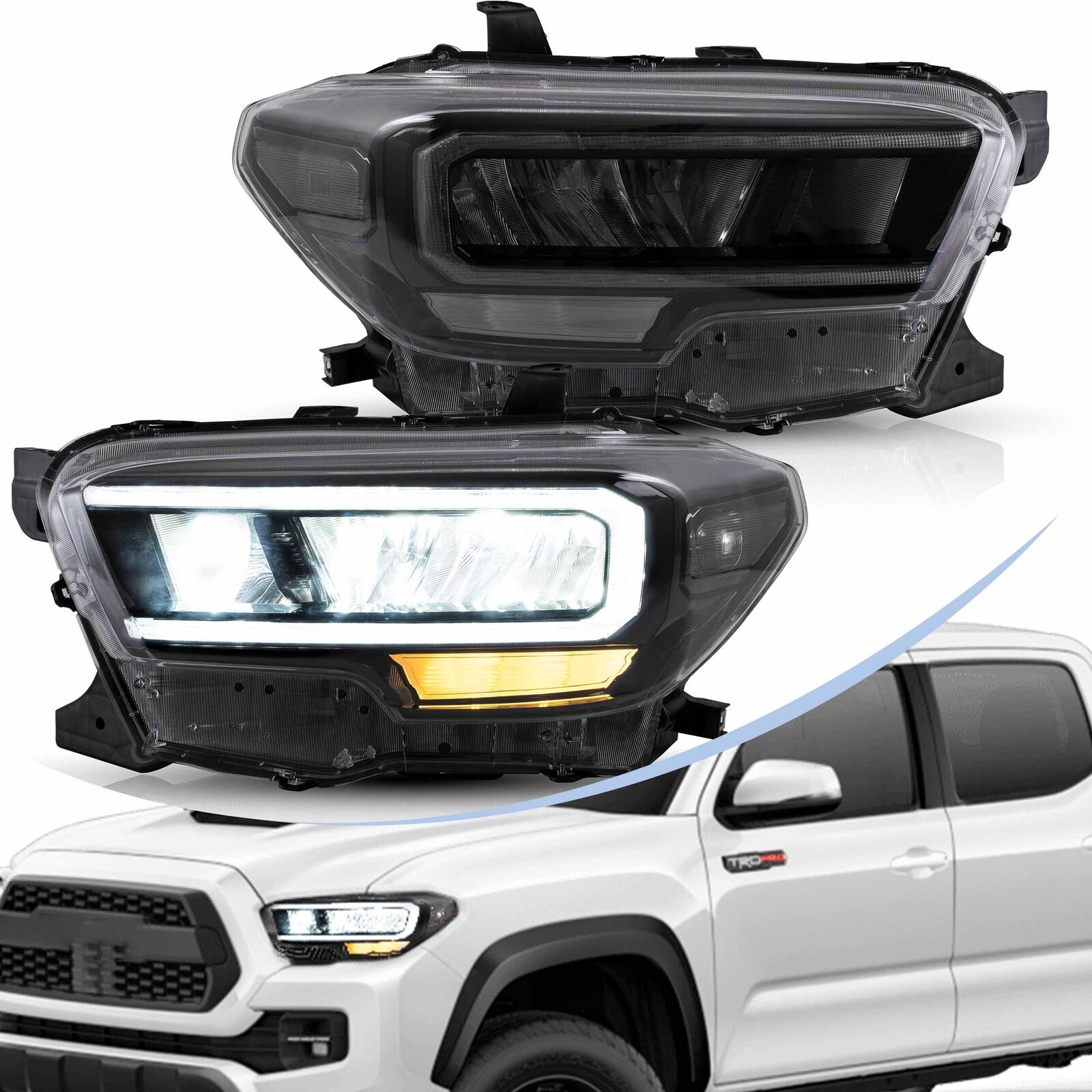 VLAND fullLED headlight 2016 - 2021 Toyota Tacoma SR5 TRD SR turn signal package