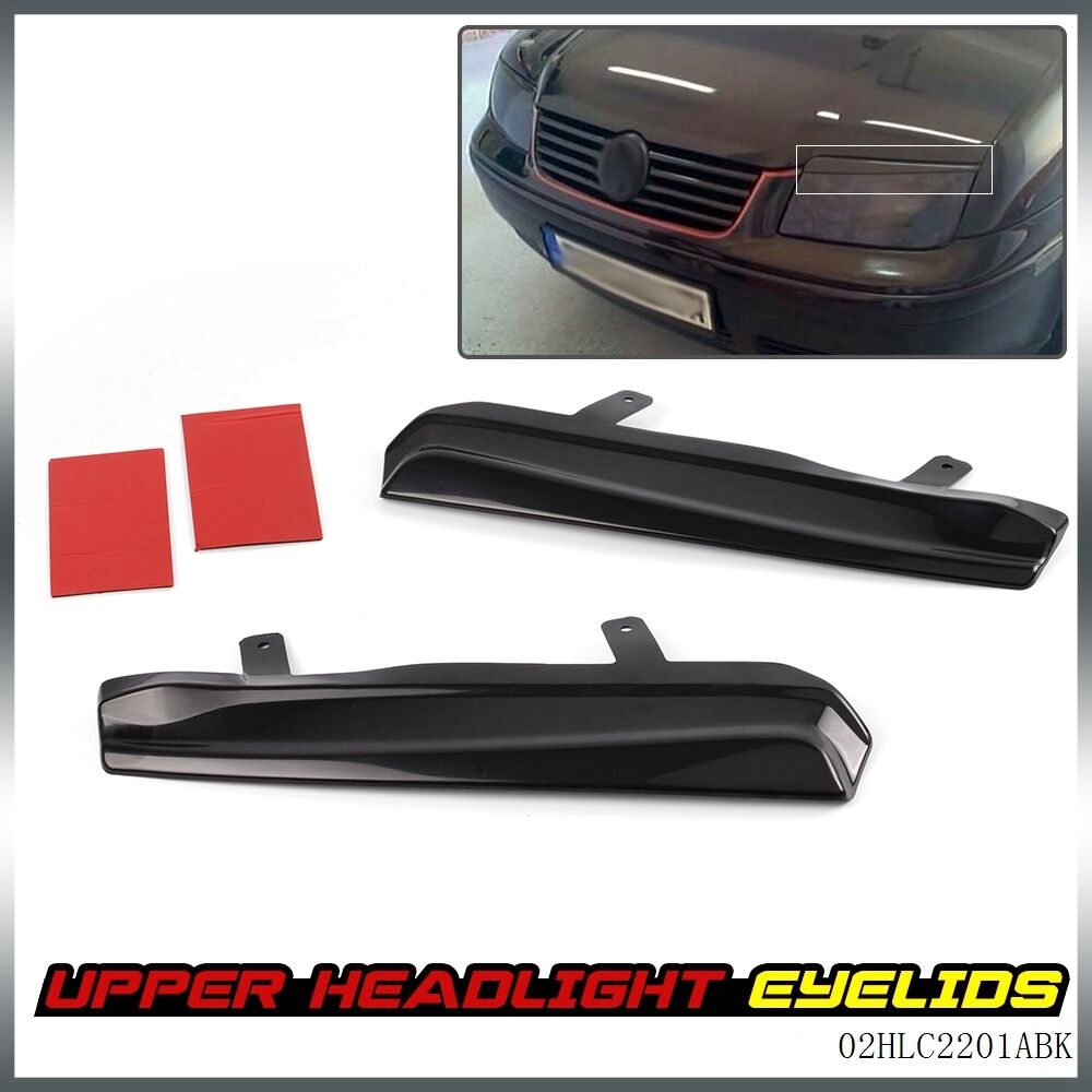 PAIR FIT FOR VW JETTA MK4 1999-2005 MEAN LOOK UPPER HEADLIGHT COVER EYELIDS