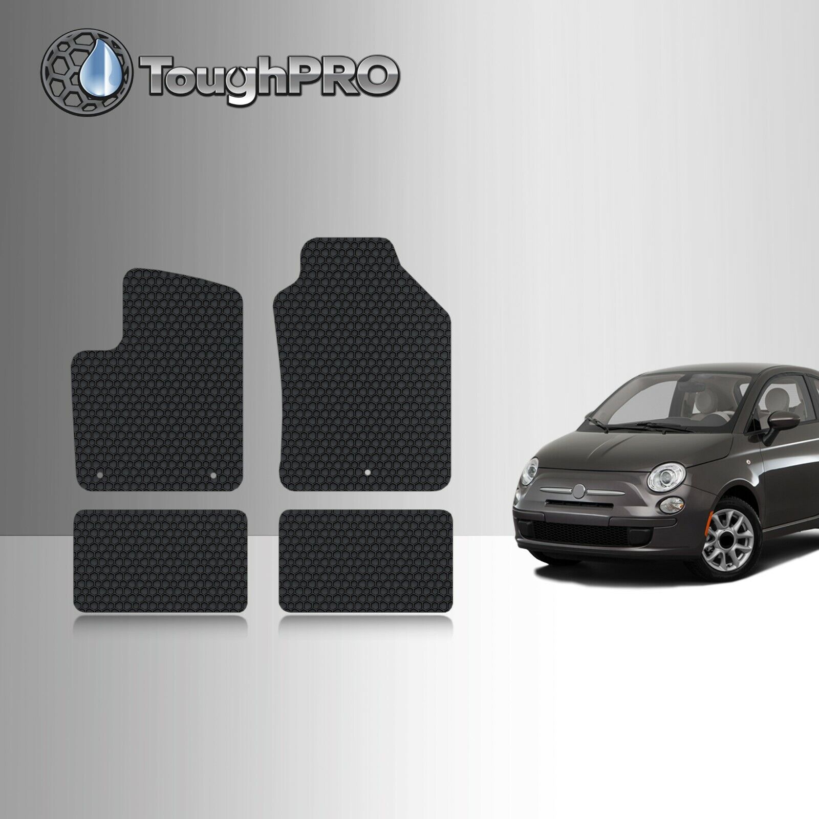 ToughPRO Floor Mats Black For Fiat 500 All Weather Custom Fit 2012-2019