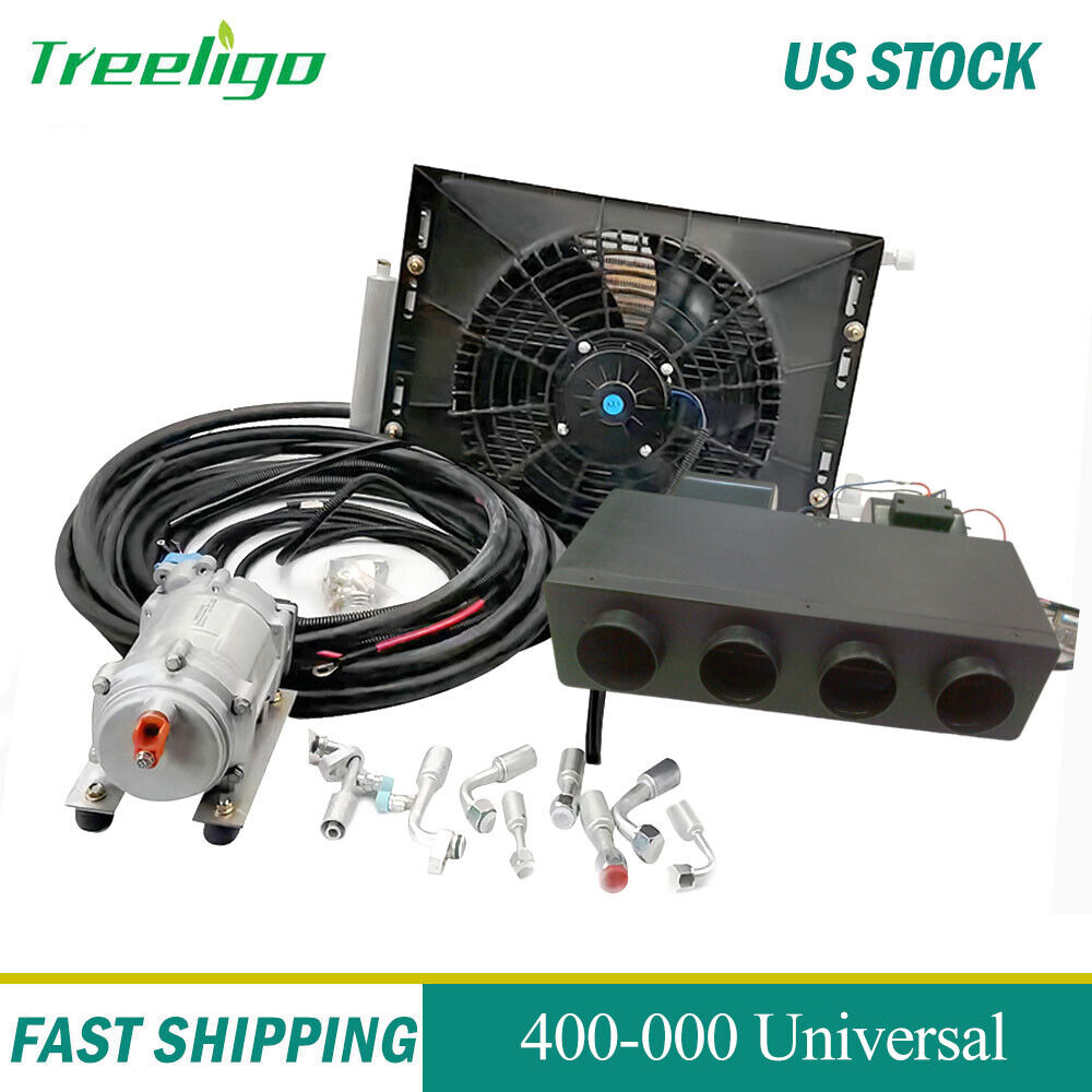 Under dash Electric 12V Air Conditioning A/C Kit Compressor 400-000 Universal