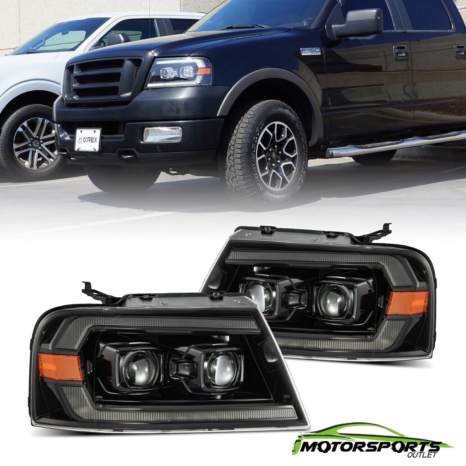 Fit 04-08 Ford F150 / 06-08 Lincoln Mark LT PRO-Series Projector Headlights