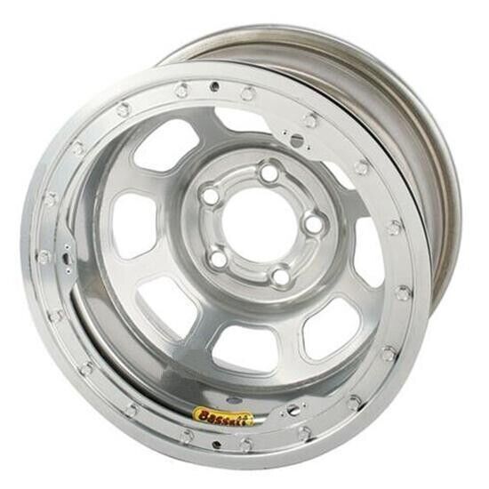 Bassett 50SC3SL 15X10 DHole Lite 5on4.75 3 In BS Silver Beadlock Wheel