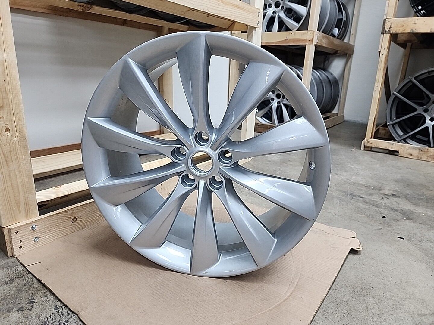 OEM Refinished 2012-2020 Tesla Model S Silver 21” Turbine Front Wheel Rim 21x8.5