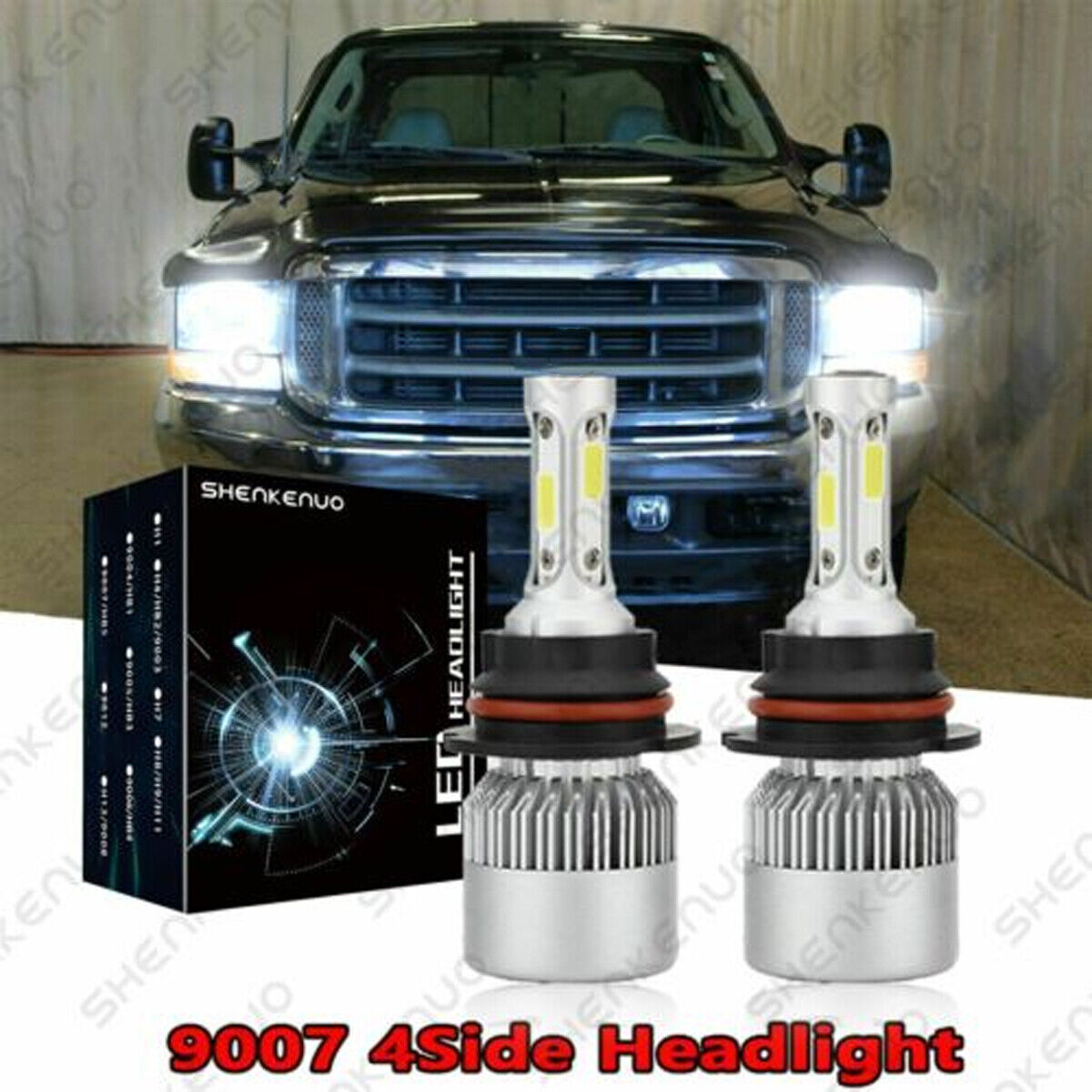 LED Headlights Bulbs 9007 White For Ford F250 F350 Super Duty 99-04 Hi-Lo Beams