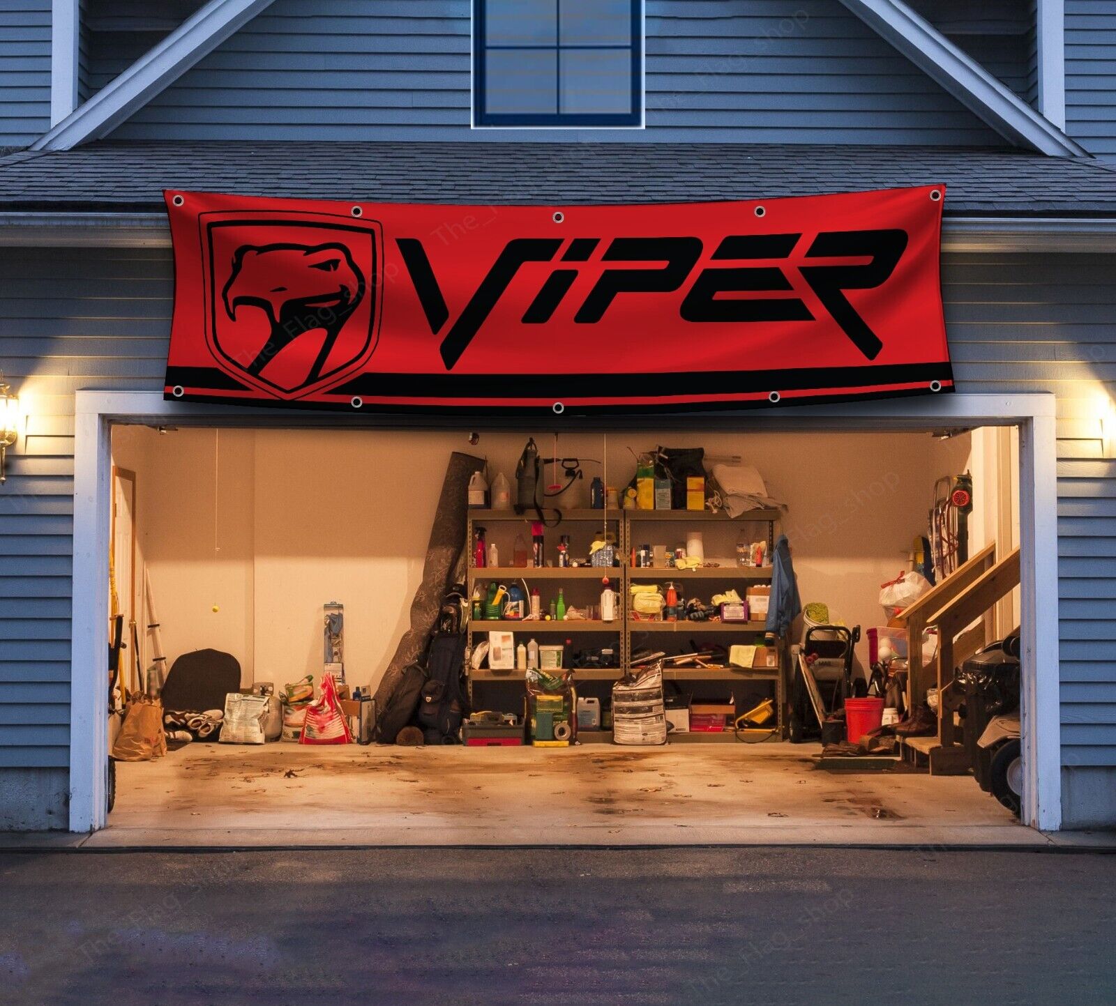 Dodge Viper Banner 2x8ft Flag SRT Car Racing Show Garage Man Cave Wall Decor