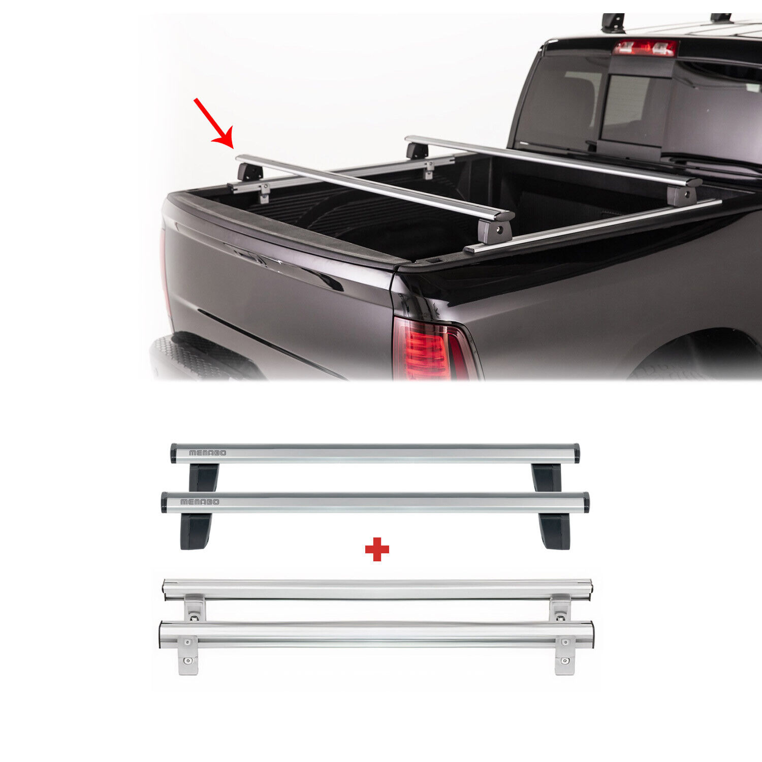 Universal Adjustable Truck Pickup Bed Roof Rack & Fixing Profile Alu. Cross Bar