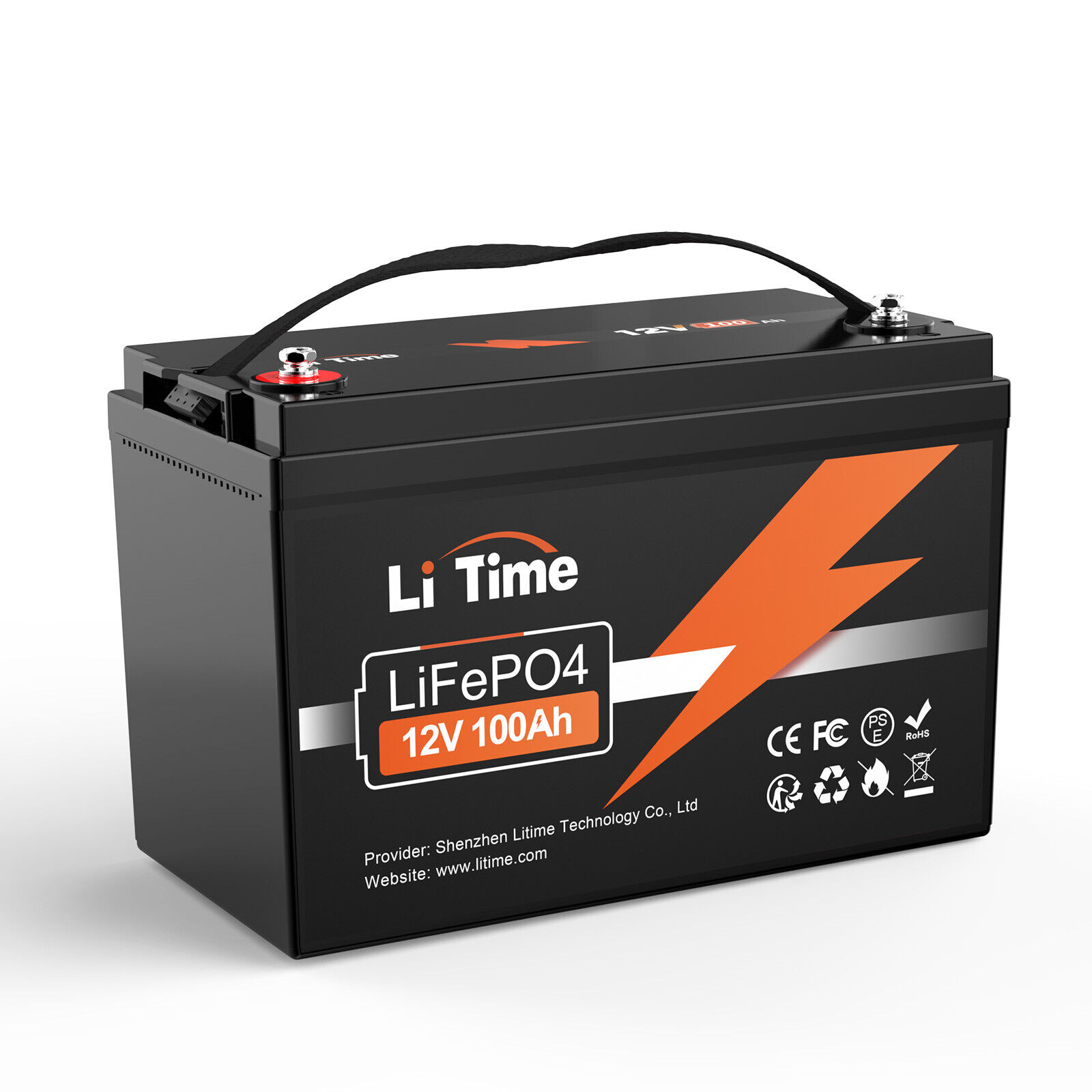 LiTime 12V 100Ah LiFePO4 Deep Cycle Lithium Battery for RV Solar Trolling Motor