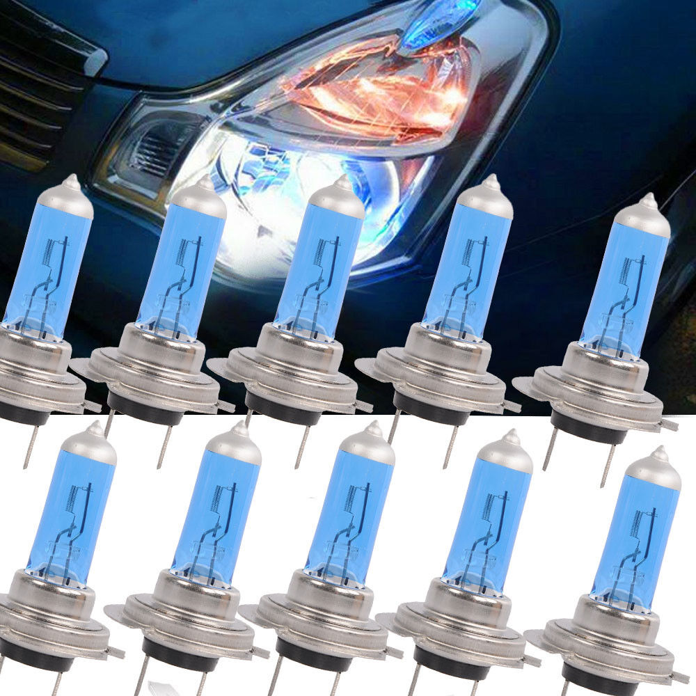 10pcs Bright H7 55W 12V 6000K Xenon Gas Halogen Headlight White Light Lamp Bulbs