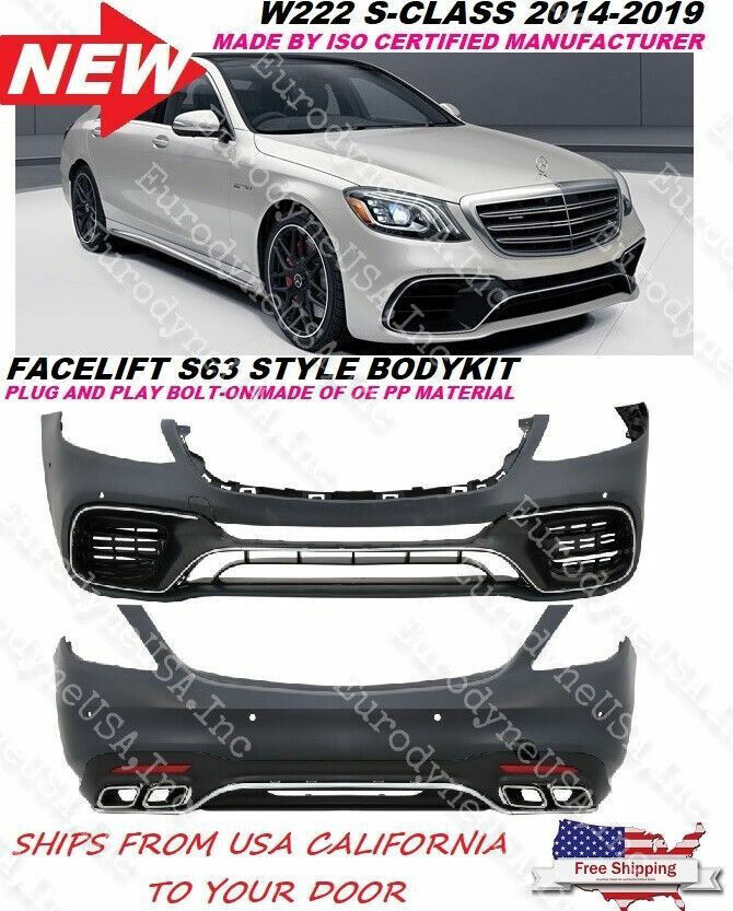 Mercedes Benz W222 S Class AMG STYLE  2018+ S63 S65 Body Kit Front Rear Bumper