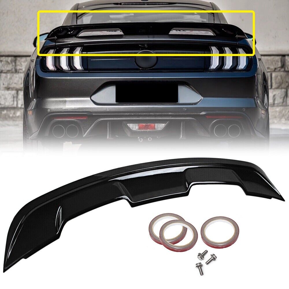 For 2015-2024 Ford Mustang GT500 GT350 2Door Rear Trunk Spoiler Wing Gloss Black