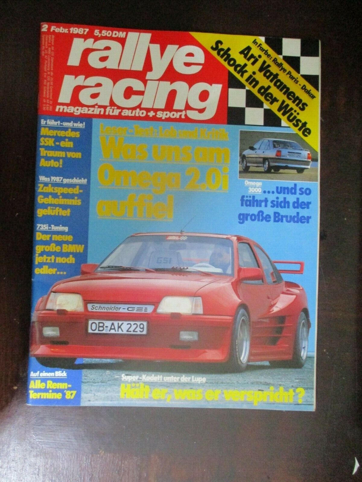 Rally Racing Magazine 02 1987 Vauxhall Omega 3000 Kadett Bizzarrini 538