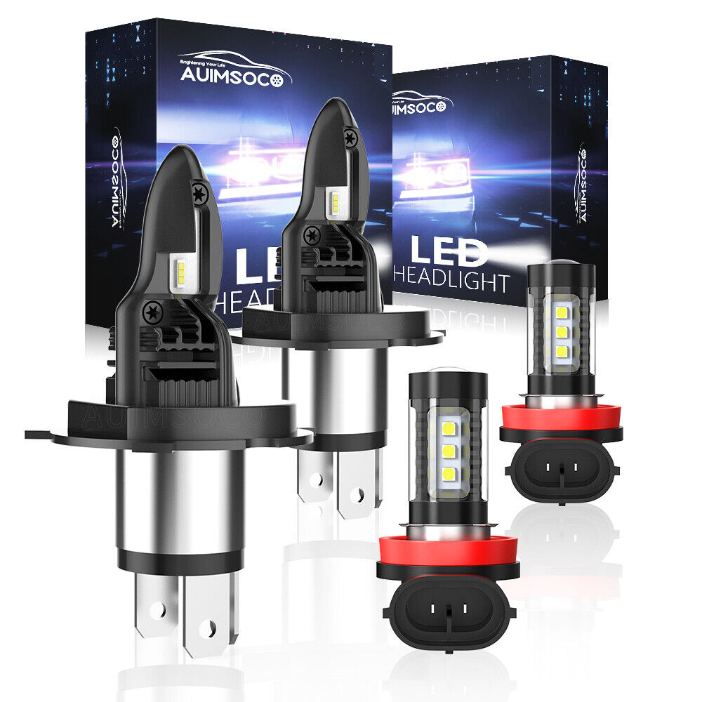 For 2007-2014 Honda CRV CR-V 4x LED Headlight Fog Light High Low Dual Beam Bulbs