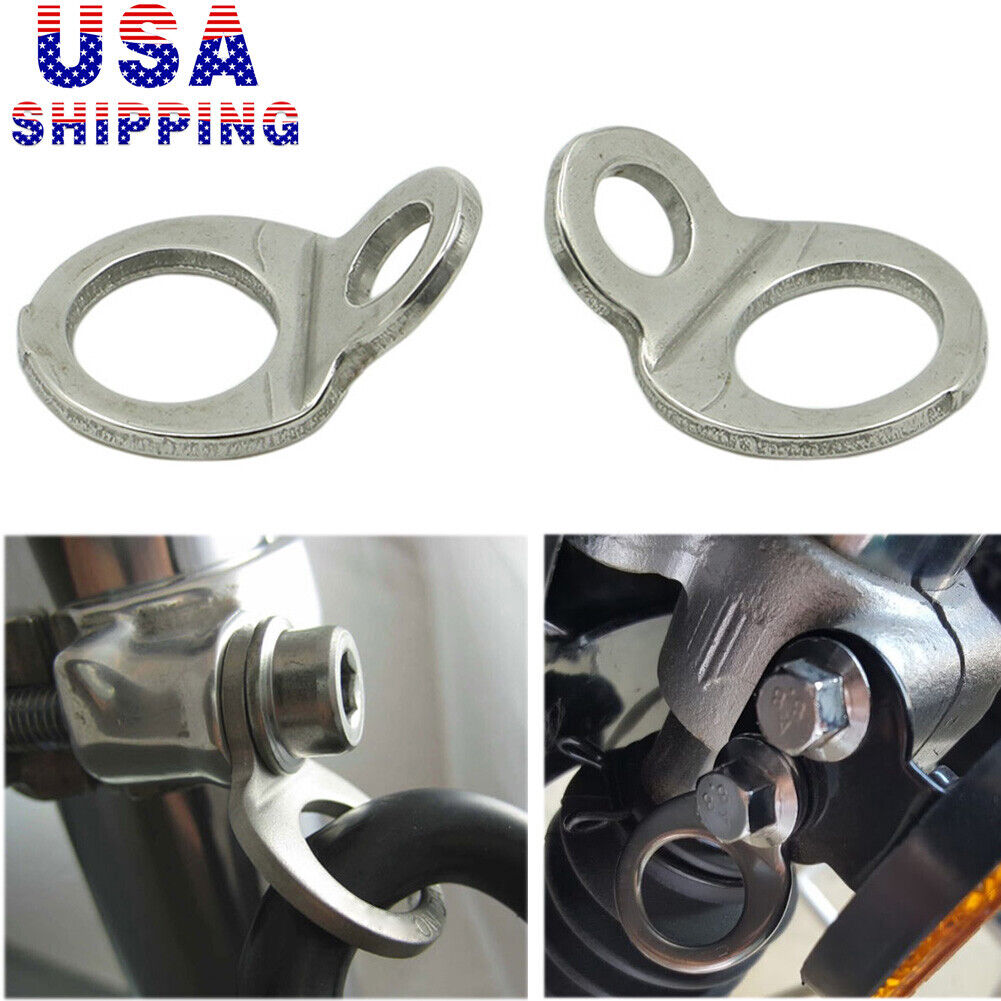 Pair of Motorcycle Tie-Down Tie Down Strap Rings For DIRT BIKE Stainless Steel