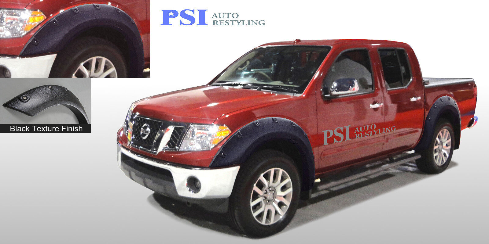 Black Textured Pop-Out Fender Flares 05-14 Fits Nissan Frontier 58.6