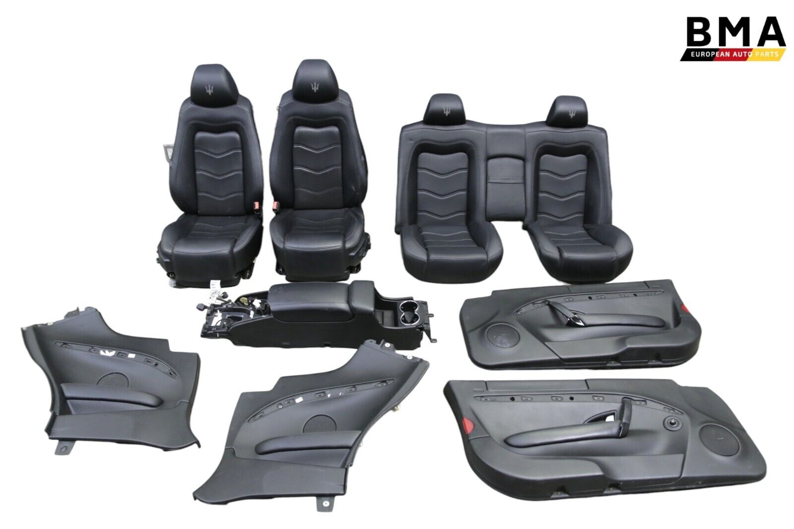 Maserati GranTurismo MC Black Leather Seats & Door Panels Set 2008 - 2012 Oem