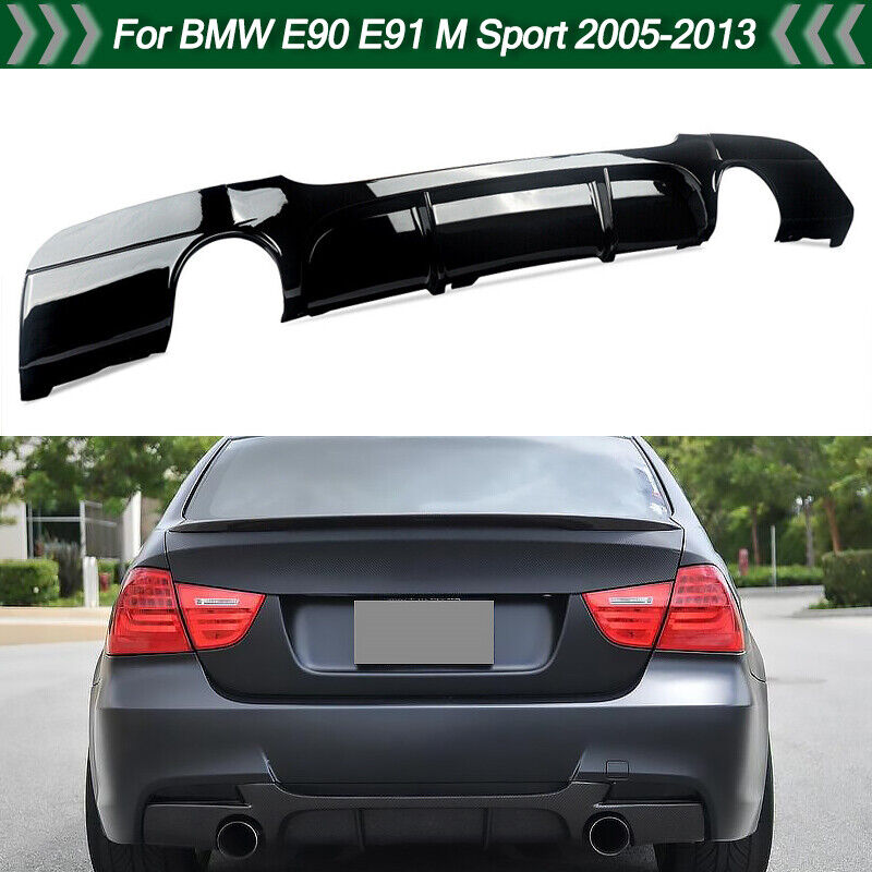Gloss Black Rear Bumper Diffuser For BMW E90 335i M Sport Performance 2005-2013