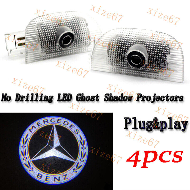 4pc LED Car Door Projector Lights For MB S-Class W220 Saloon 1995-2005