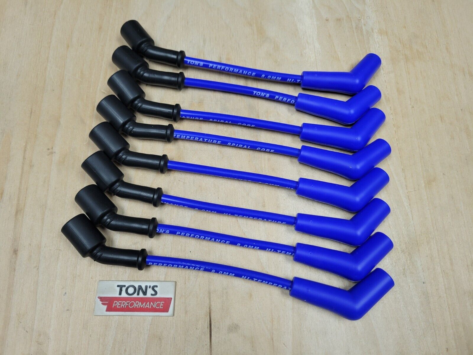 Ton's 8mm Blue Spark plug wires 4.8 5.3 6.0 6.2L 45 deg Chevy GM LS Car Camaro