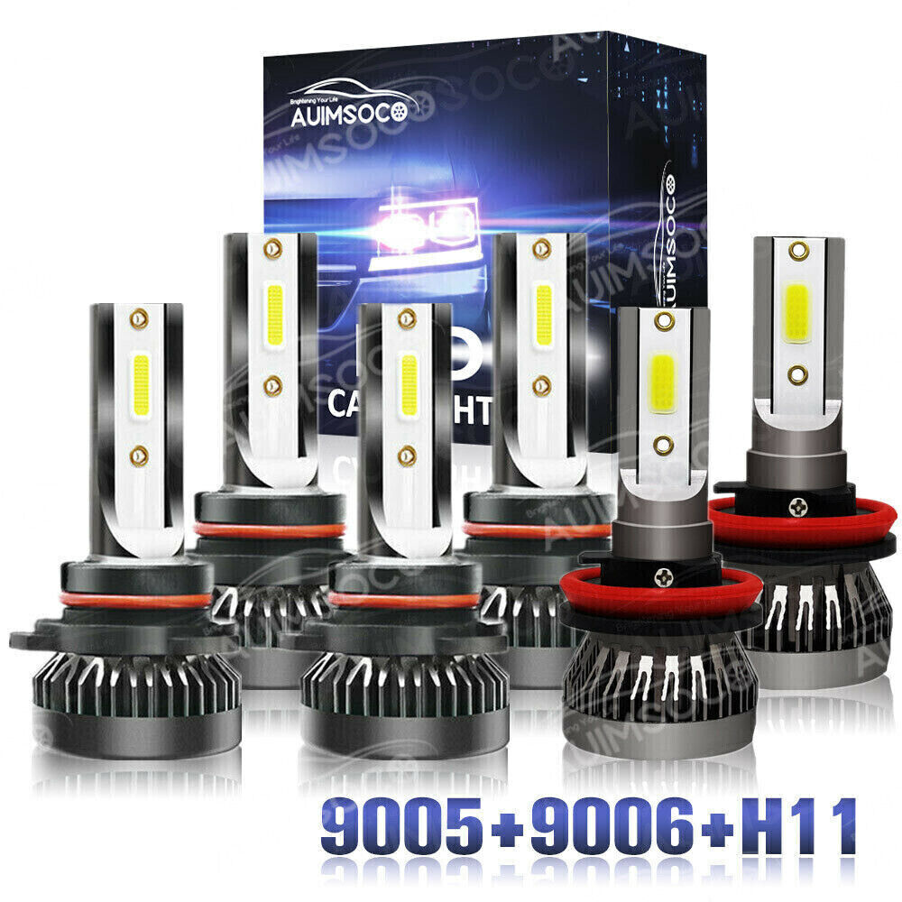 For Honda Civic 2006-2013 2014 Car 6000K Headlamps LED Lights + Fog Bulbs Combo