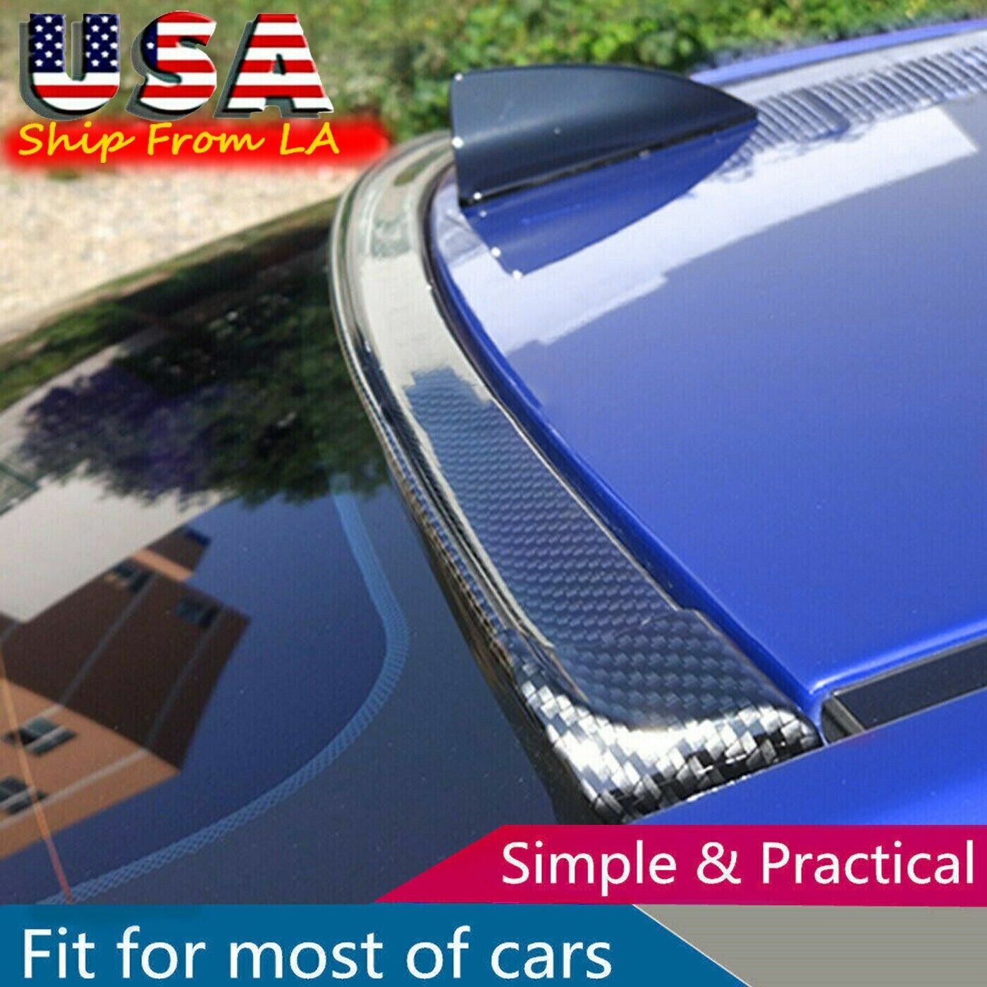 4.9ft 3D Carbon Fiber Car Rear Wing Lip Spoiler Tail Trunk Roof Trim Strip US