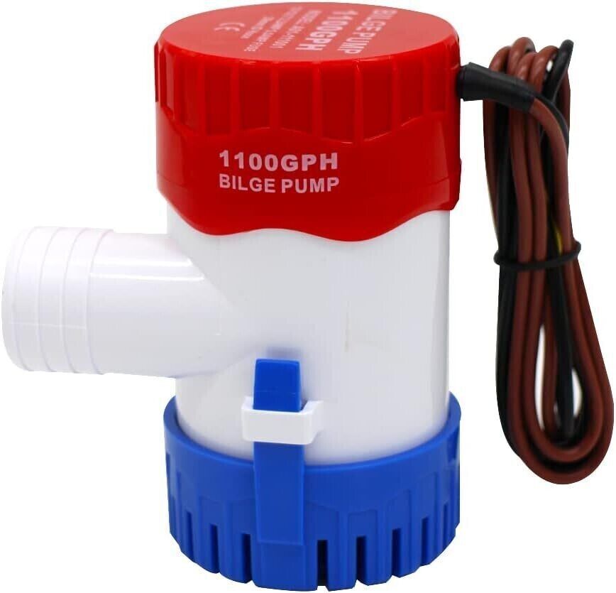 1100GPH 12V Electric Bilge Pump For Boat Marine Submersible Sump Water Transfer