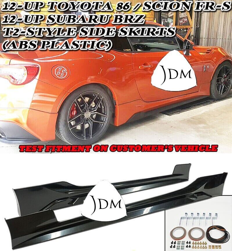 FOR 12-21 SUBARU BRZ/ SCION FR-S/ TOYOTA 86 T- STYLE V2 SIDE SKIRT SET ABS