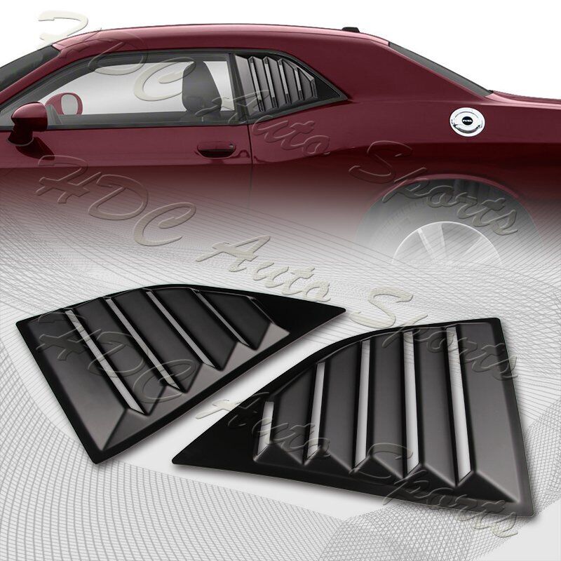 For 2008-2023 Dodge Challenger ABS Black Side Window Louvers Scoop Cover Vent