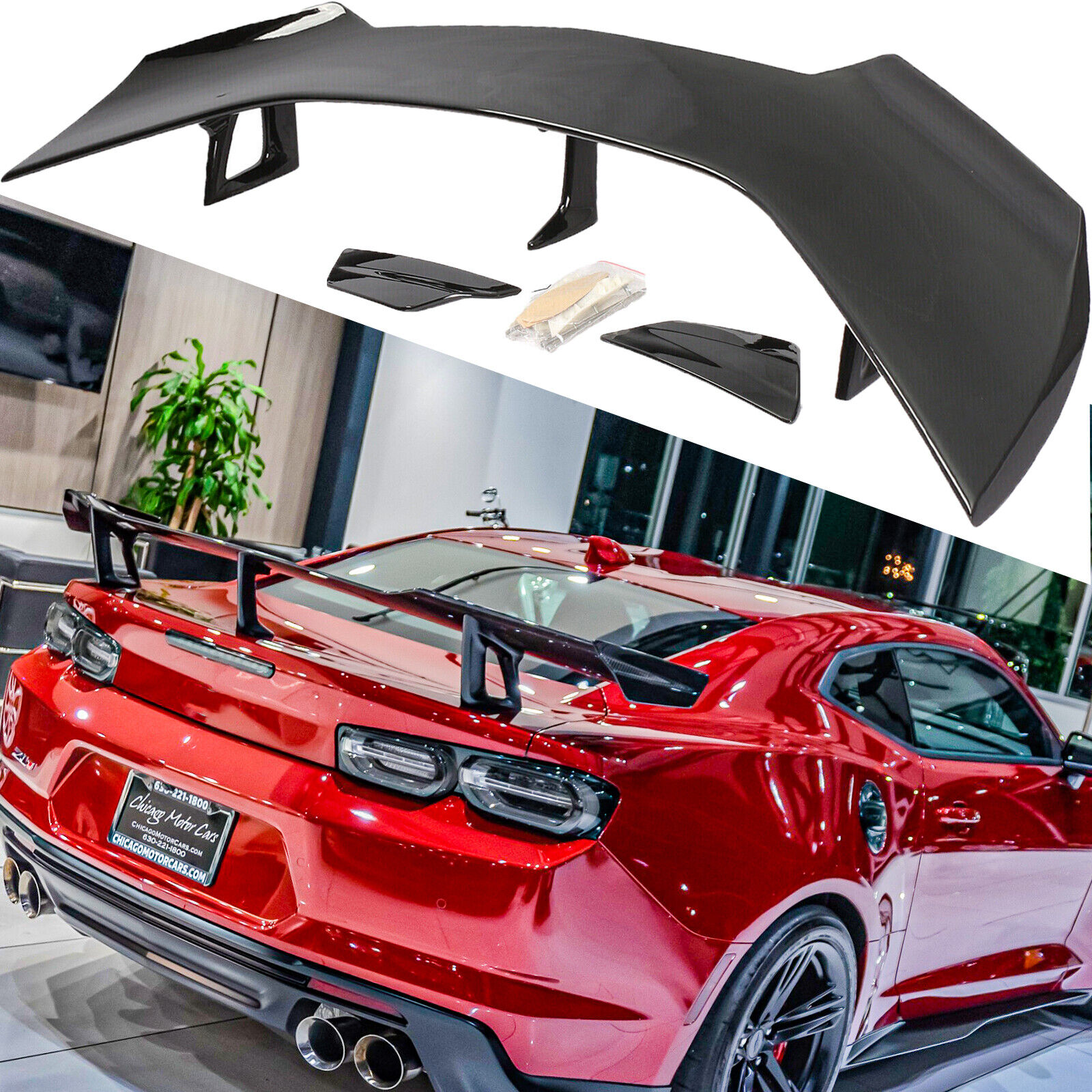 Rear Spoiler Trunk Wing for 6th Gen 2016- Chevy Camaro ZL1 1LE Style Gloss Black