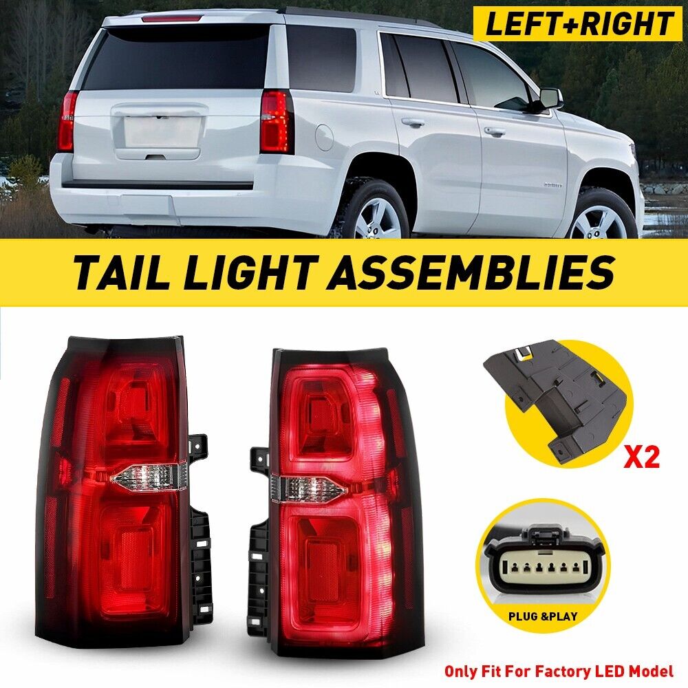 Pair Tail Lights For 2015-2020 Chevrolet Suburban Tahoe Rear Brake Lamps