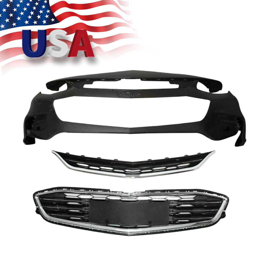 For 2016 2017 2018 Chevy Malibu Front Bumper Cover&Front Upper and Lower Grille