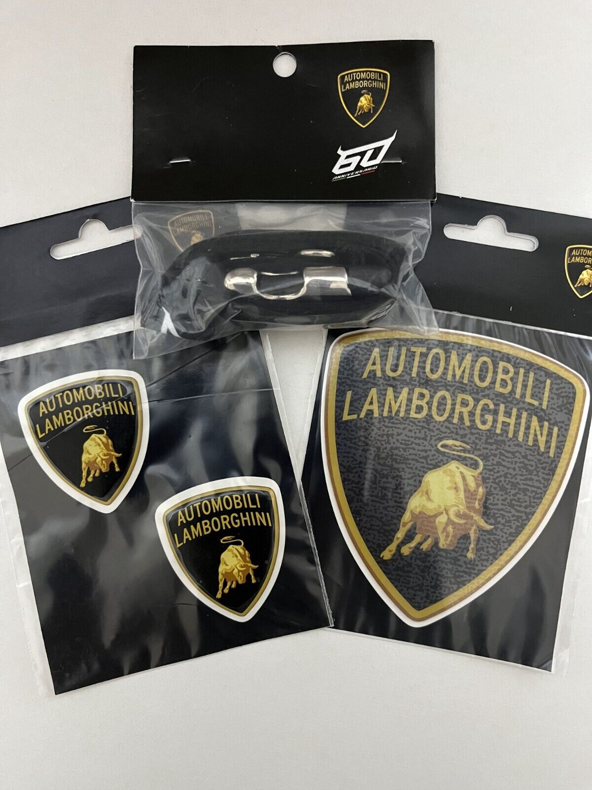 Automobili Lamborghini Strap 60th Anniversary Lanyards and Sticker set Genuine