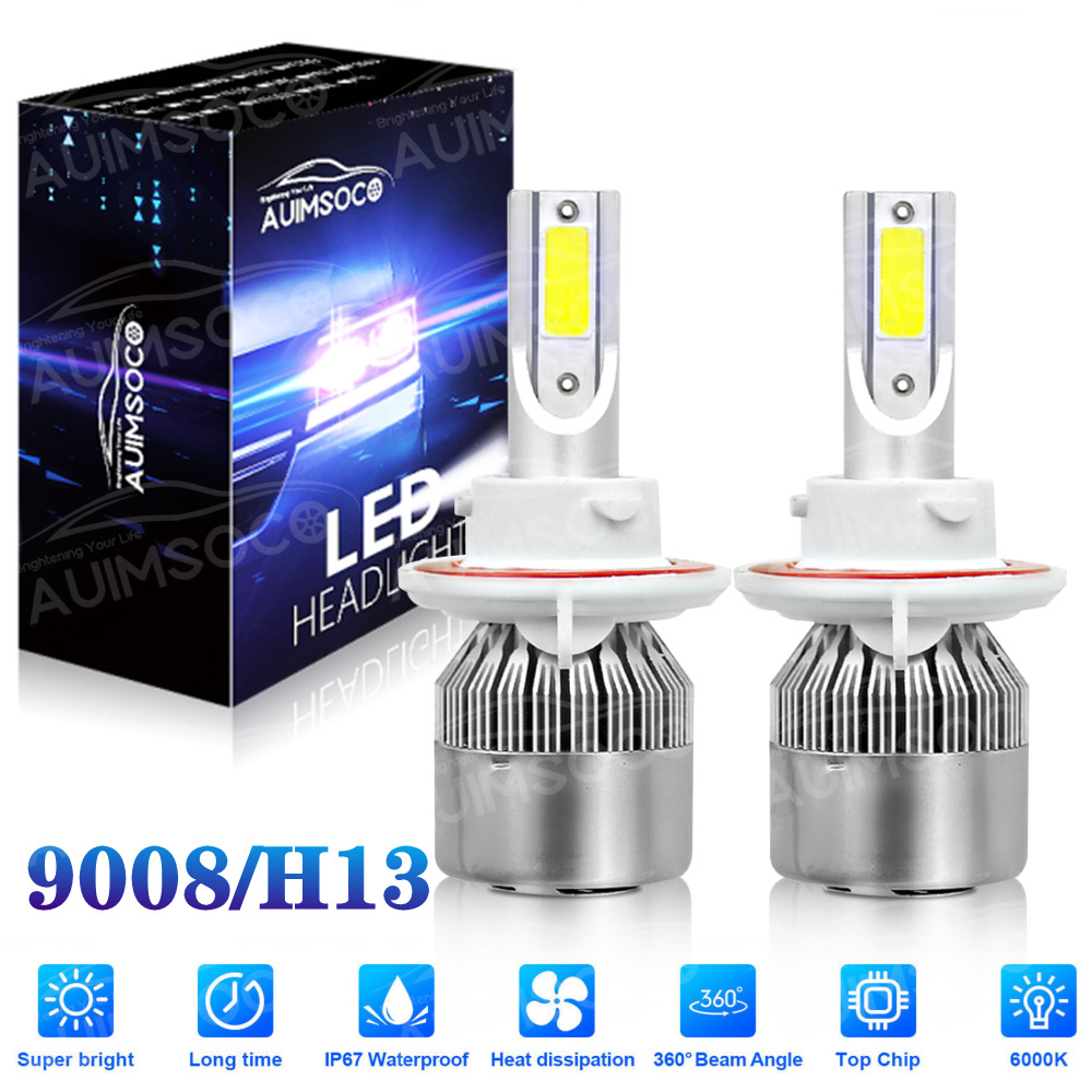 AUIMSOCO 9008 H13 LED Headlight Bulbs 6000K White Super Bright High/Low Beam Kit